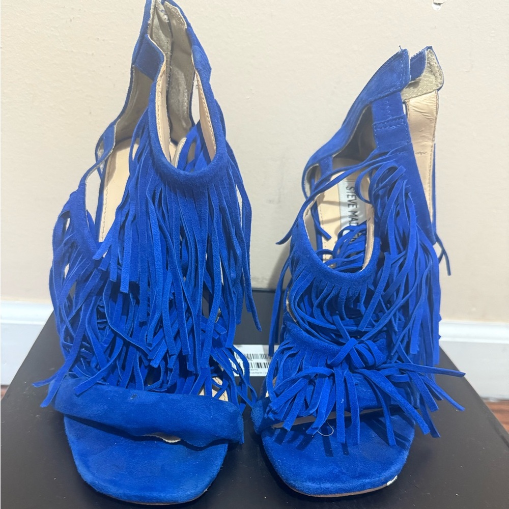 Steve Madden Blue Fringe Heels